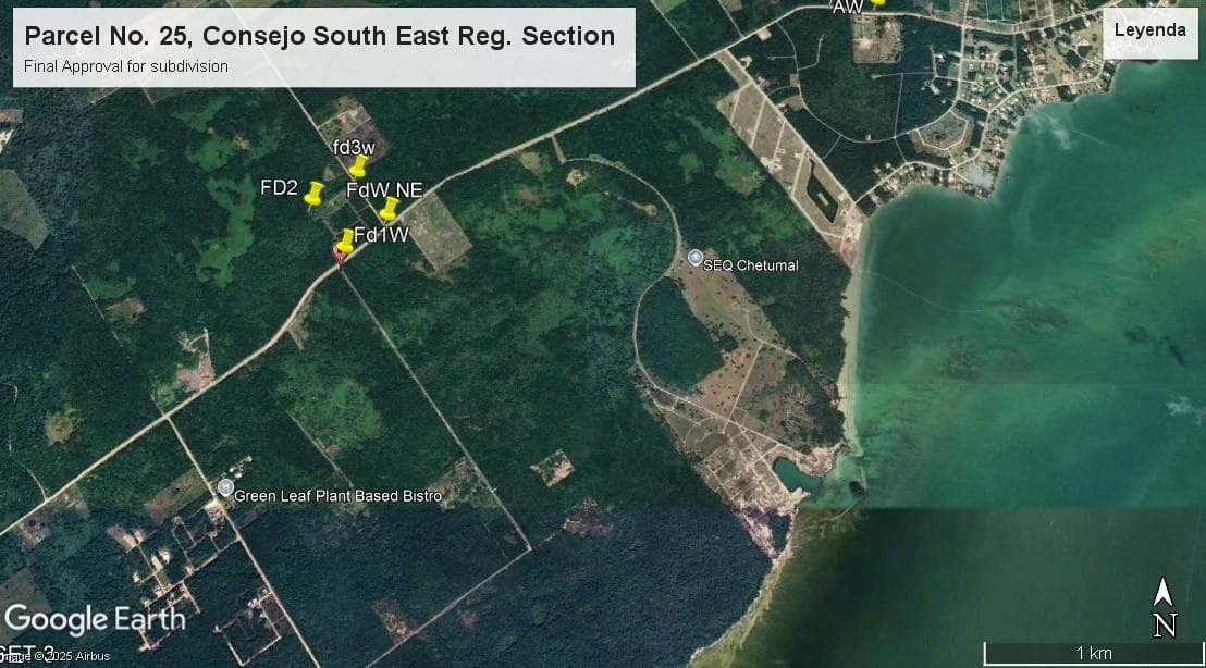 Subdivision location relative to Corozal Bay
