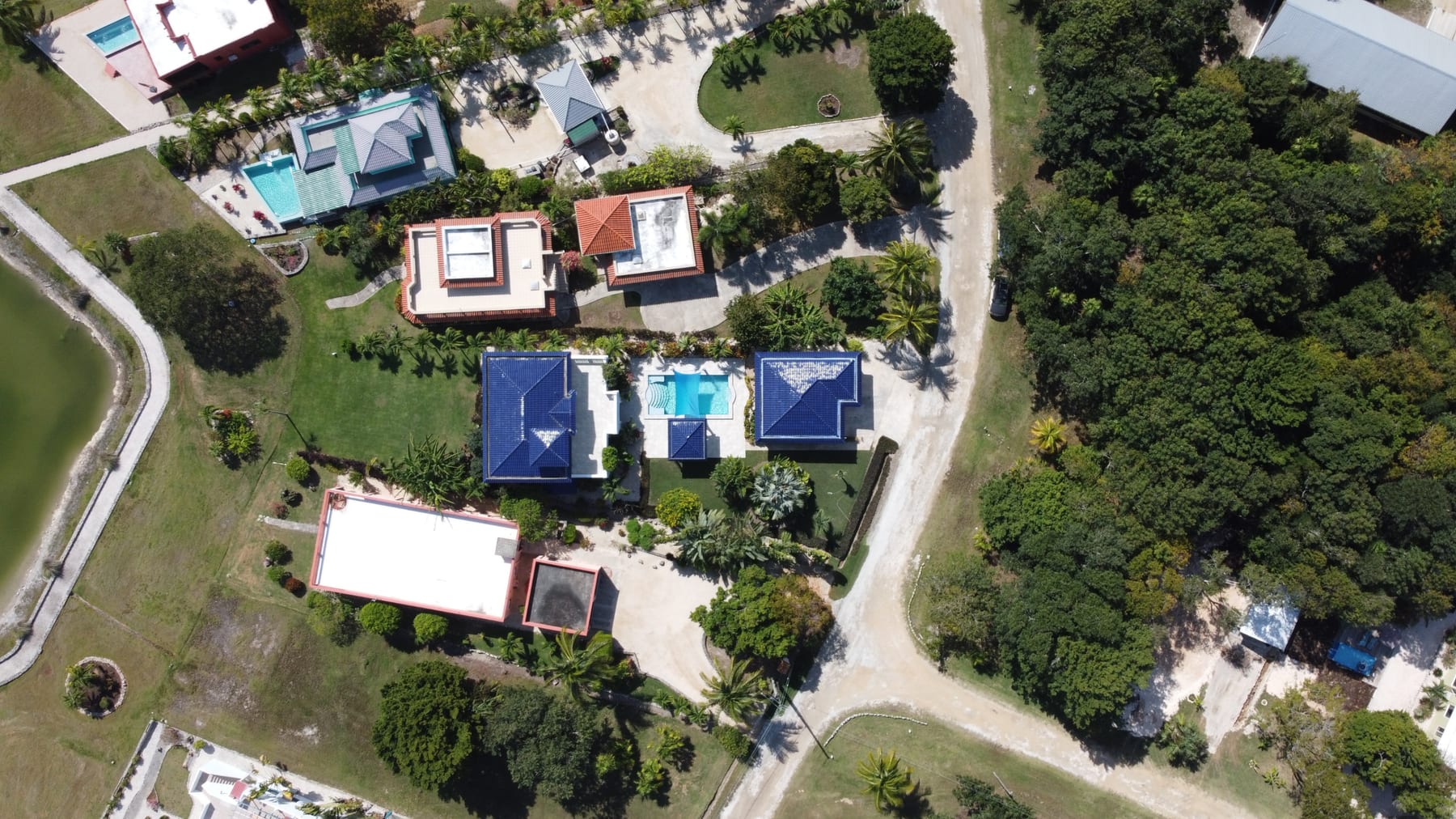 Aerial view of the Seaview Drive property and Corozal Bay