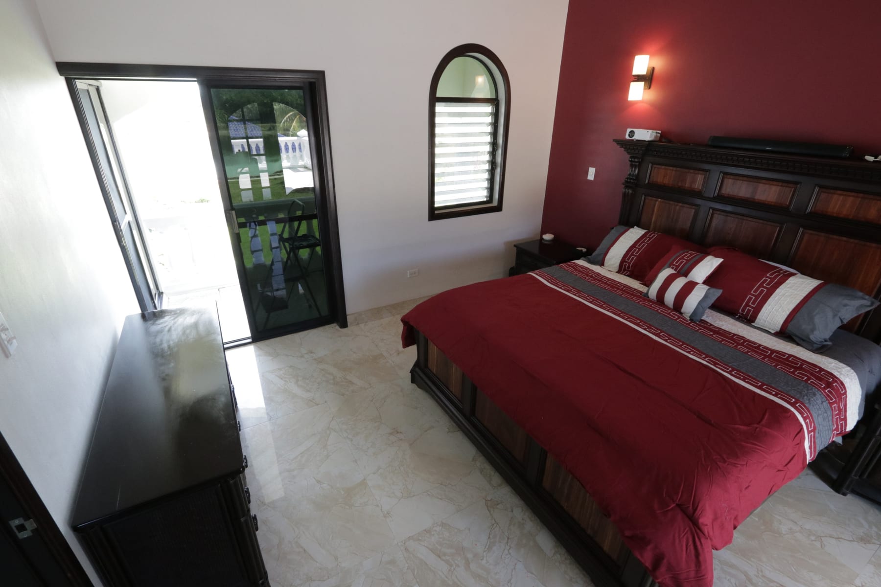 Master bedroom at the Seaview Drive residence