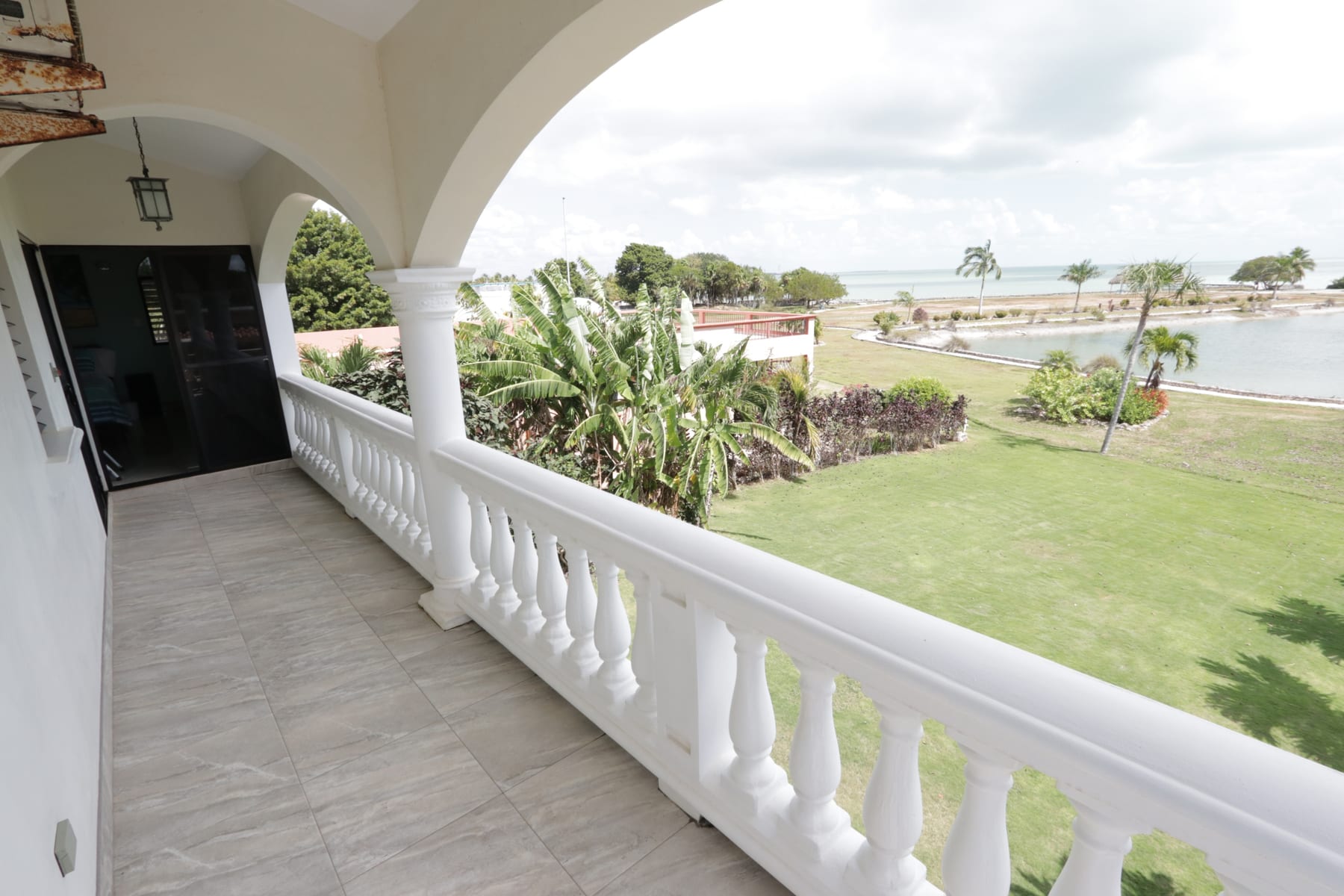 Bay-view terrace at the Seaview Drive residence